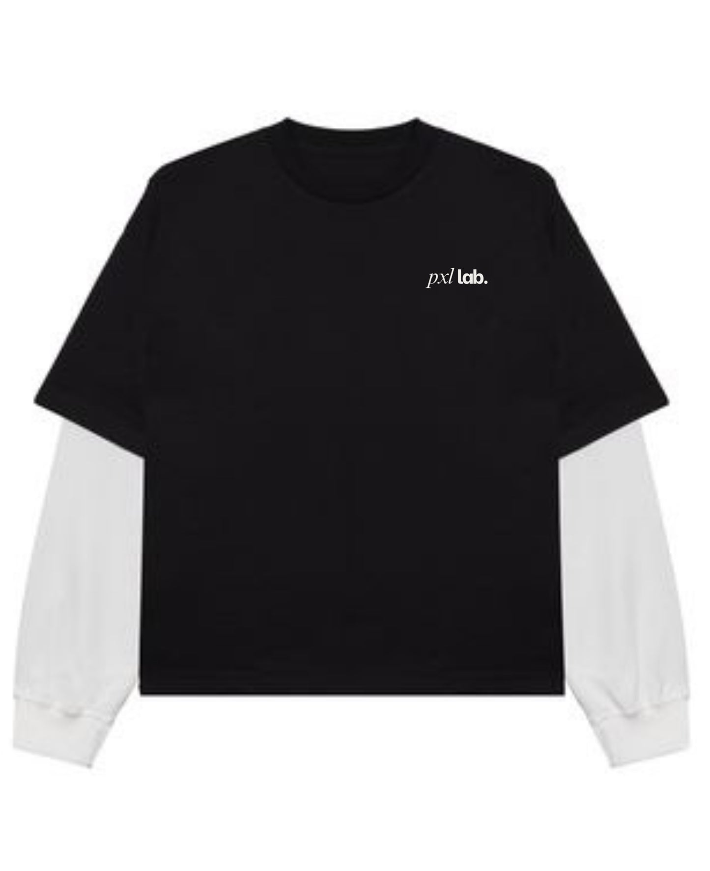 Black With White Sleeve Oversized Tee Front Design