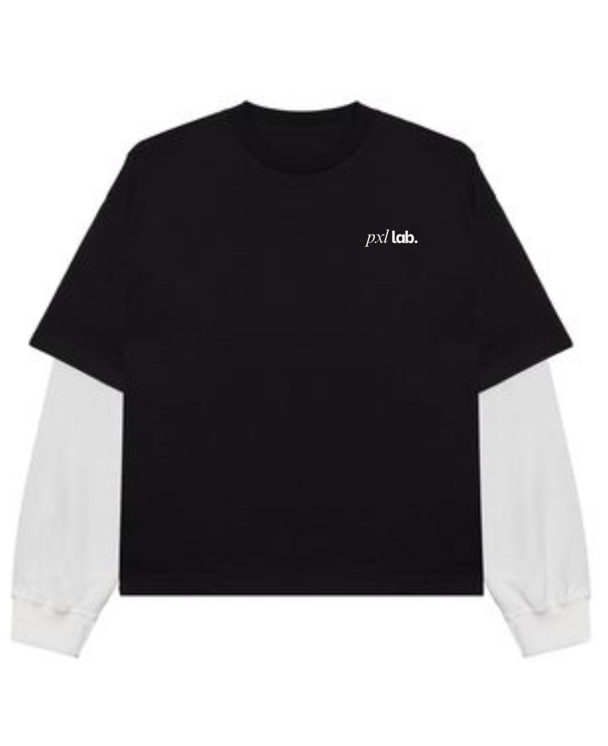 Black With White Sleeve Oversized Tee Front Design