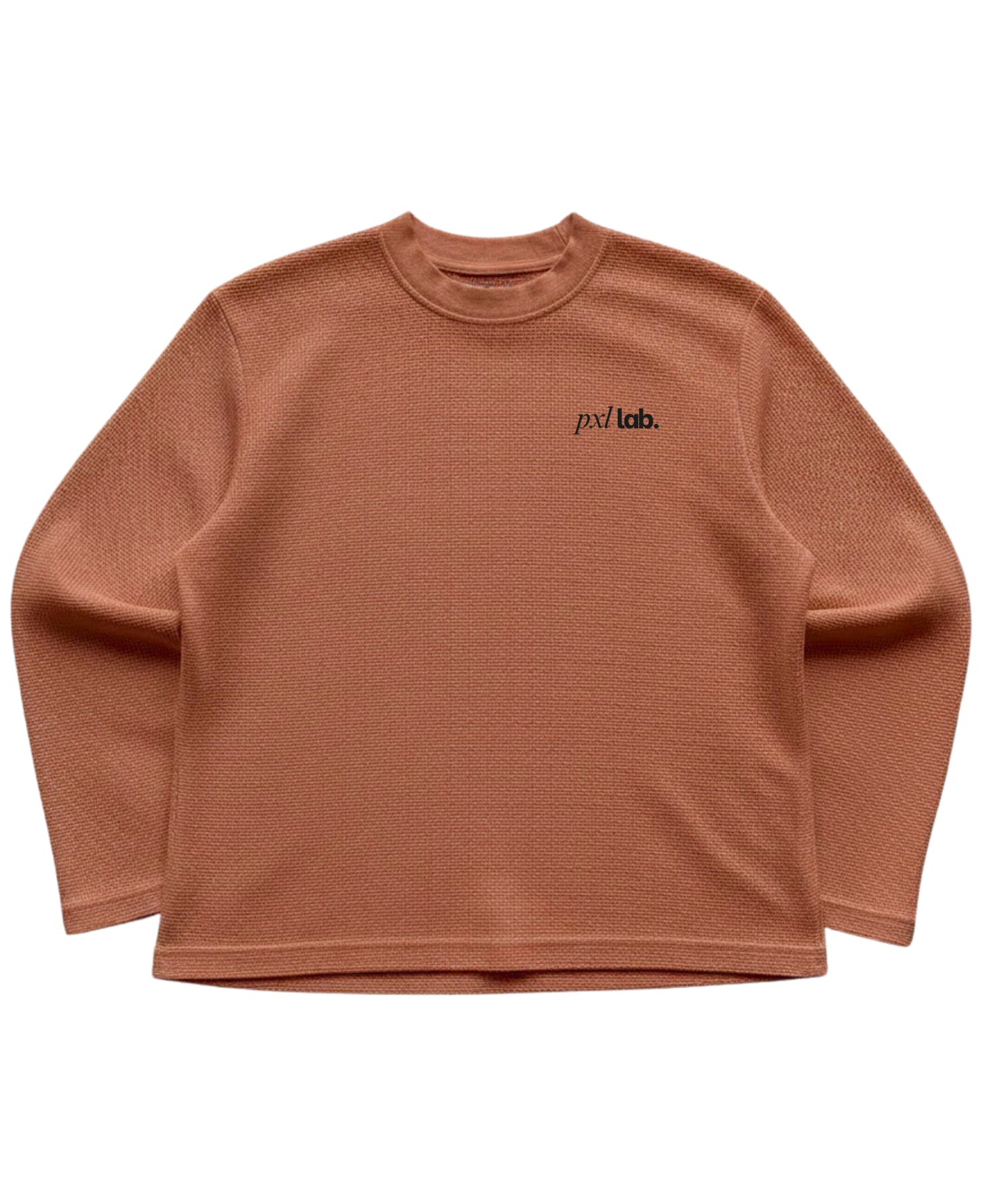 Brown waffle knit oversized full-sleeve Front Design