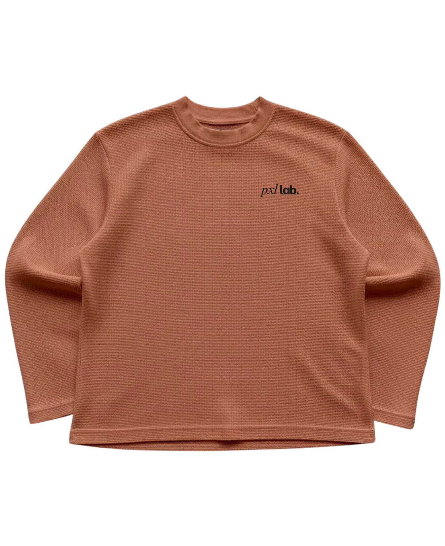 Brown waffle knit oversized full-sleeve Front Design