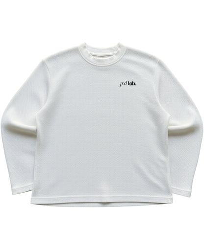 Off-white waffle knit oversized full-sleeve Front Design