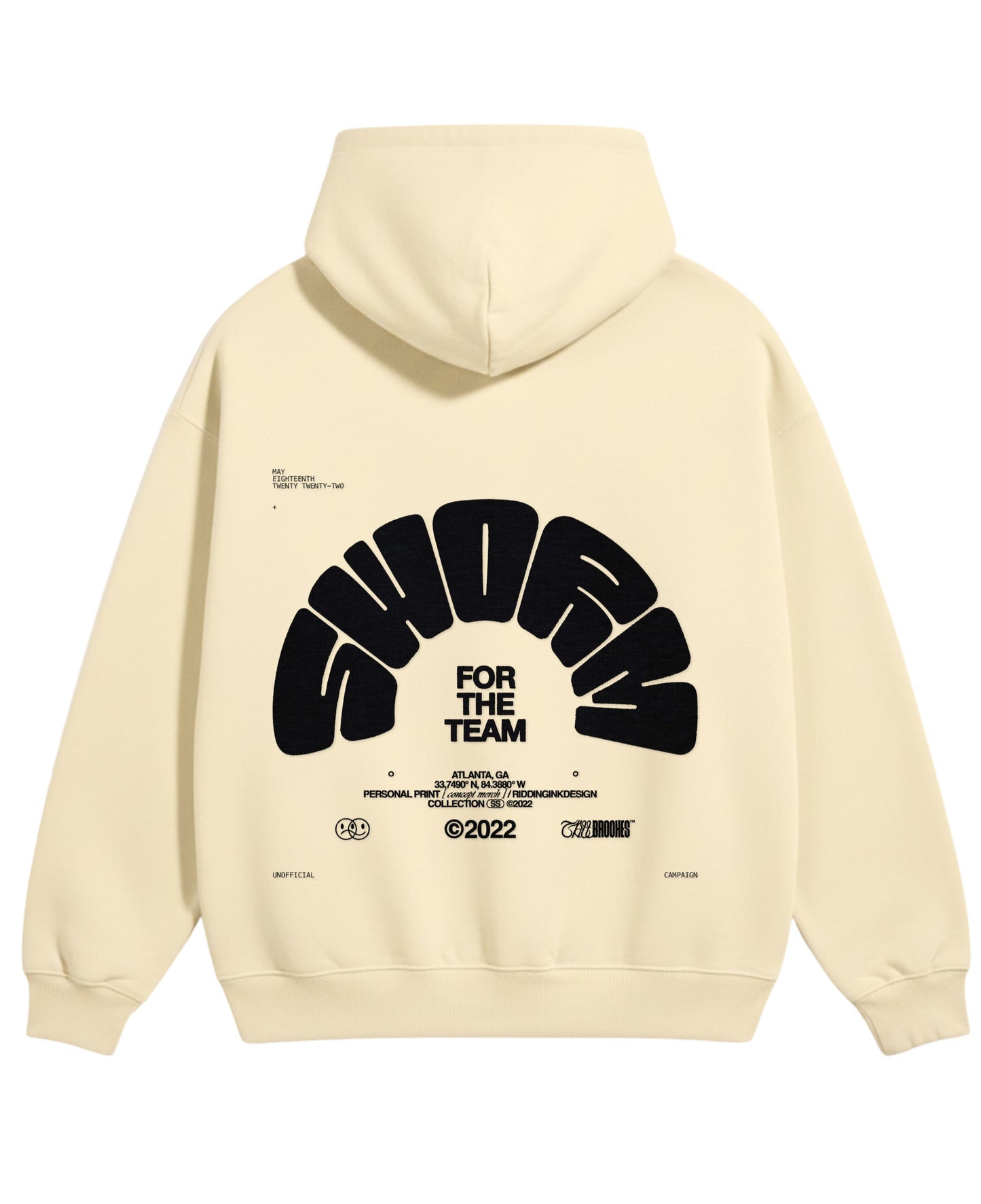 Cream Oversized Hoodie Back Design