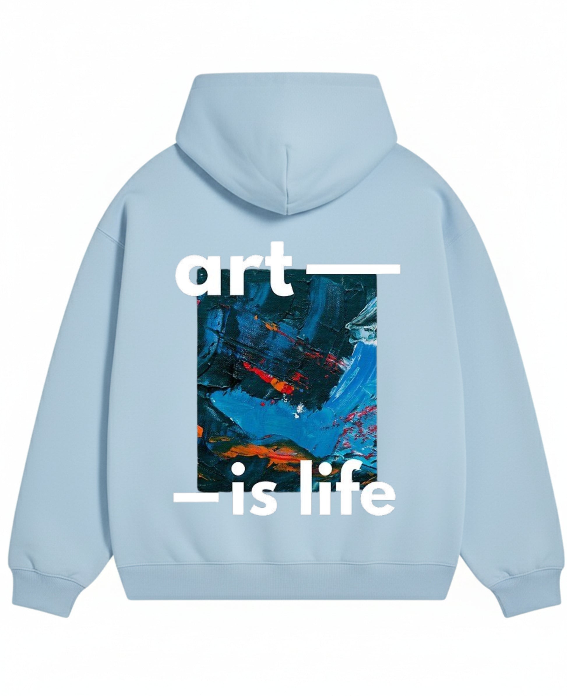 Sky Blue Oversized Hoodie Back Design