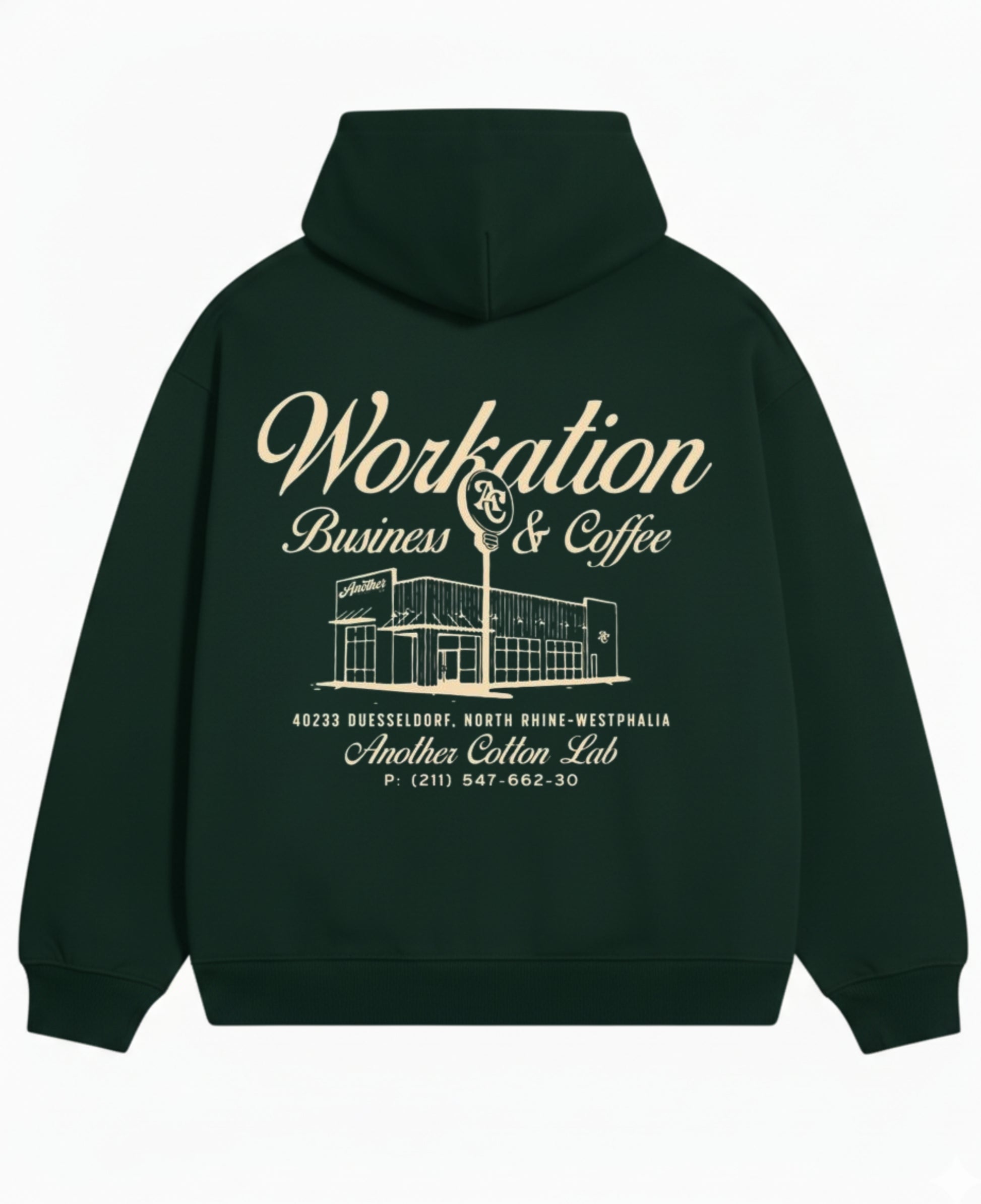 Bottle Green Oversized Hoodie Back Design