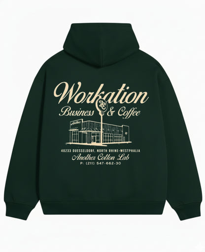 Bottle Green Oversized Hoodie Back Design