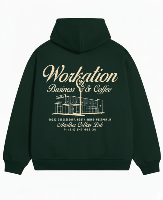 Bottle Green Oversized Hoodie Back Design