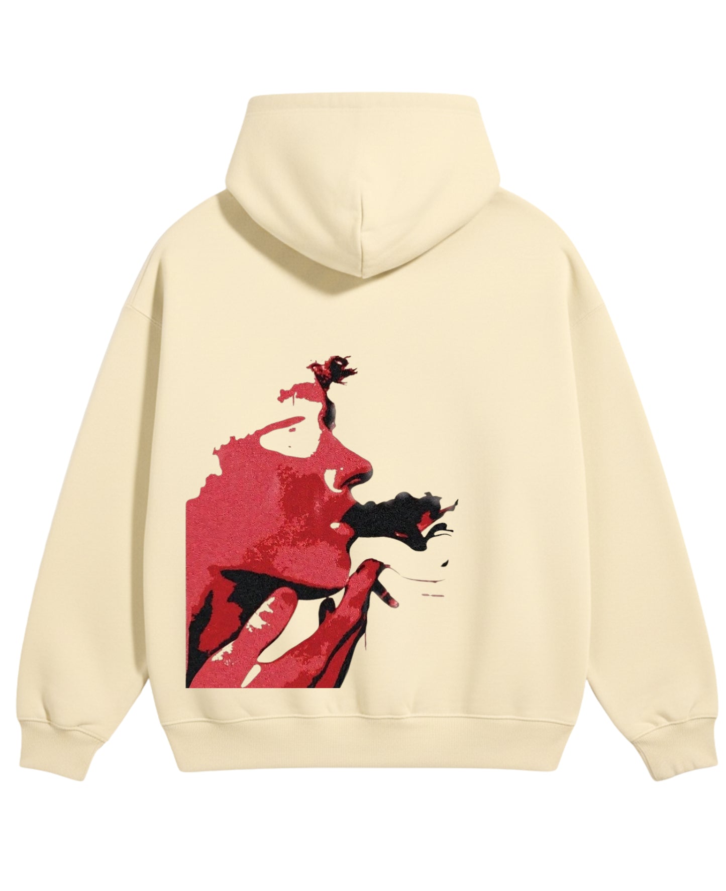 Cream Oversized Hoodie Back Design