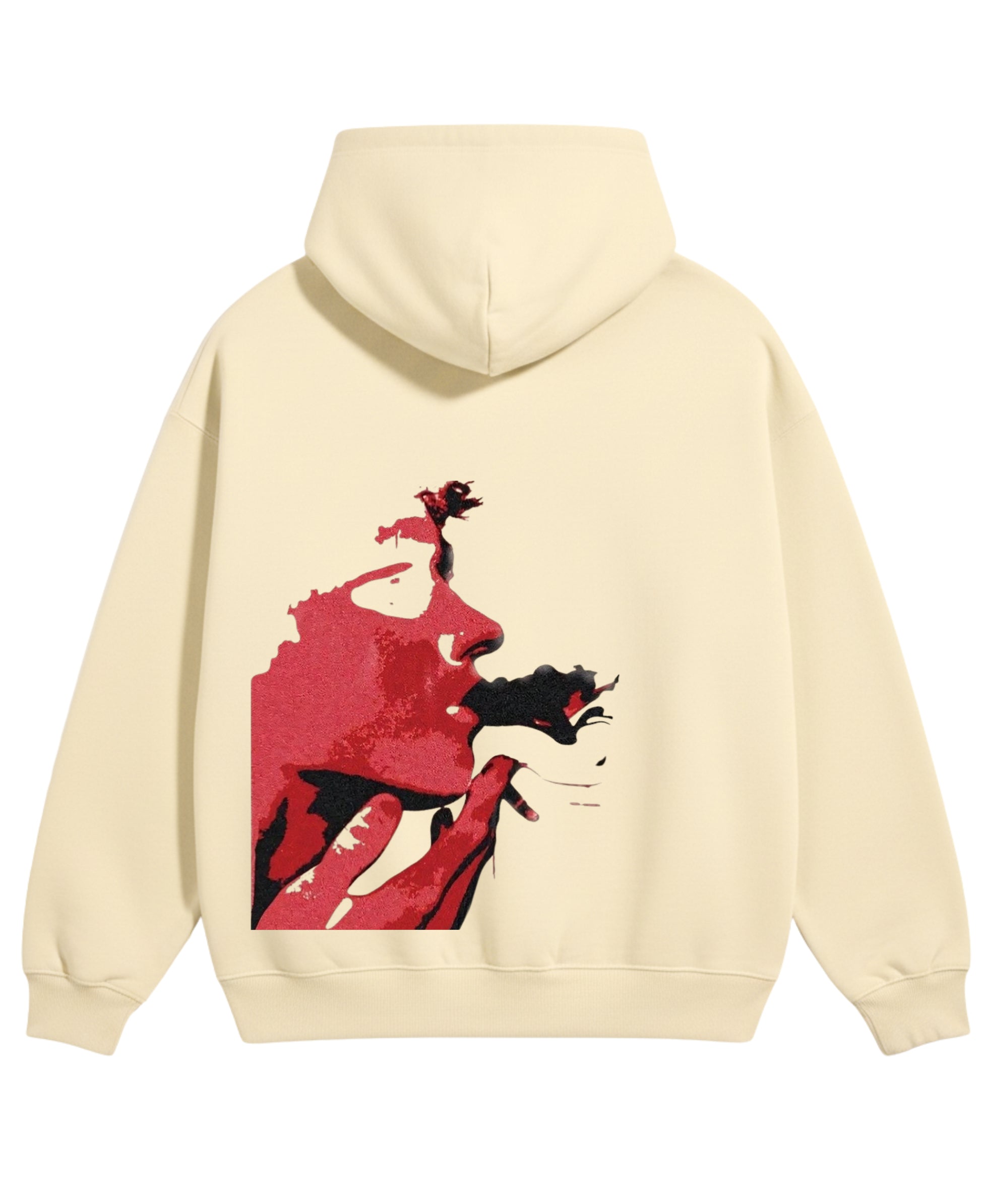Cream Oversized Hoodie Back Design