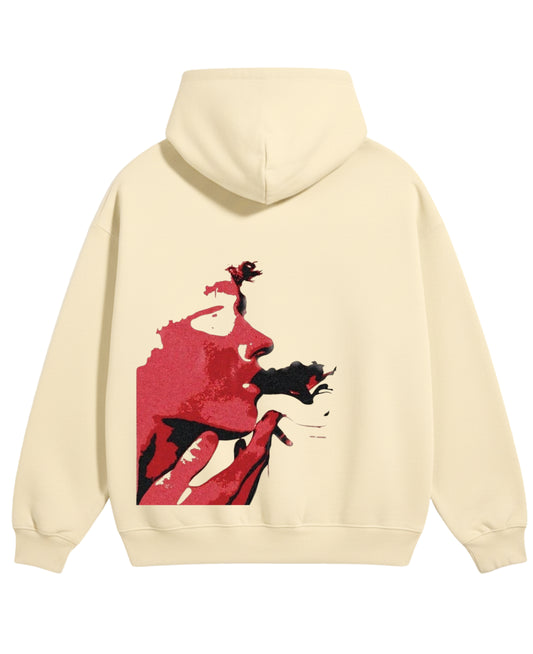 Cream Oversized Hoodie Back Design