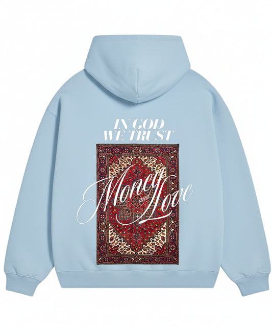 Sky Blue Oversized Hoodie Back Design