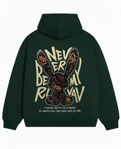 Bottle Green Oversized Hoodie Back Design