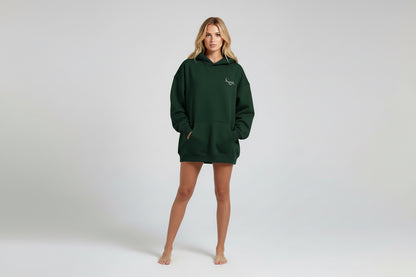 Bottle Green Oversized Hoodie Front Design