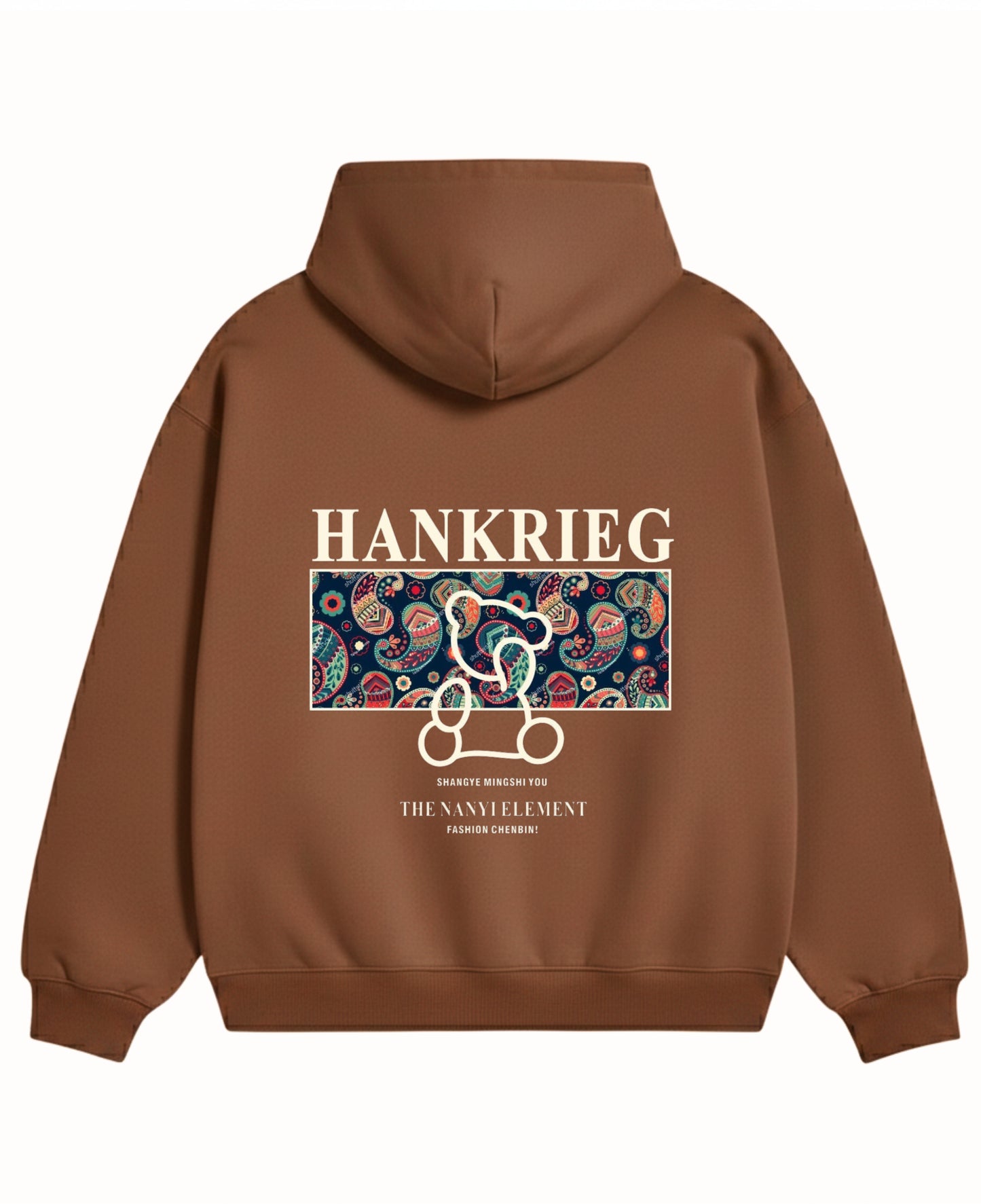 Mocha Brown Oversized Hoodie Back Design