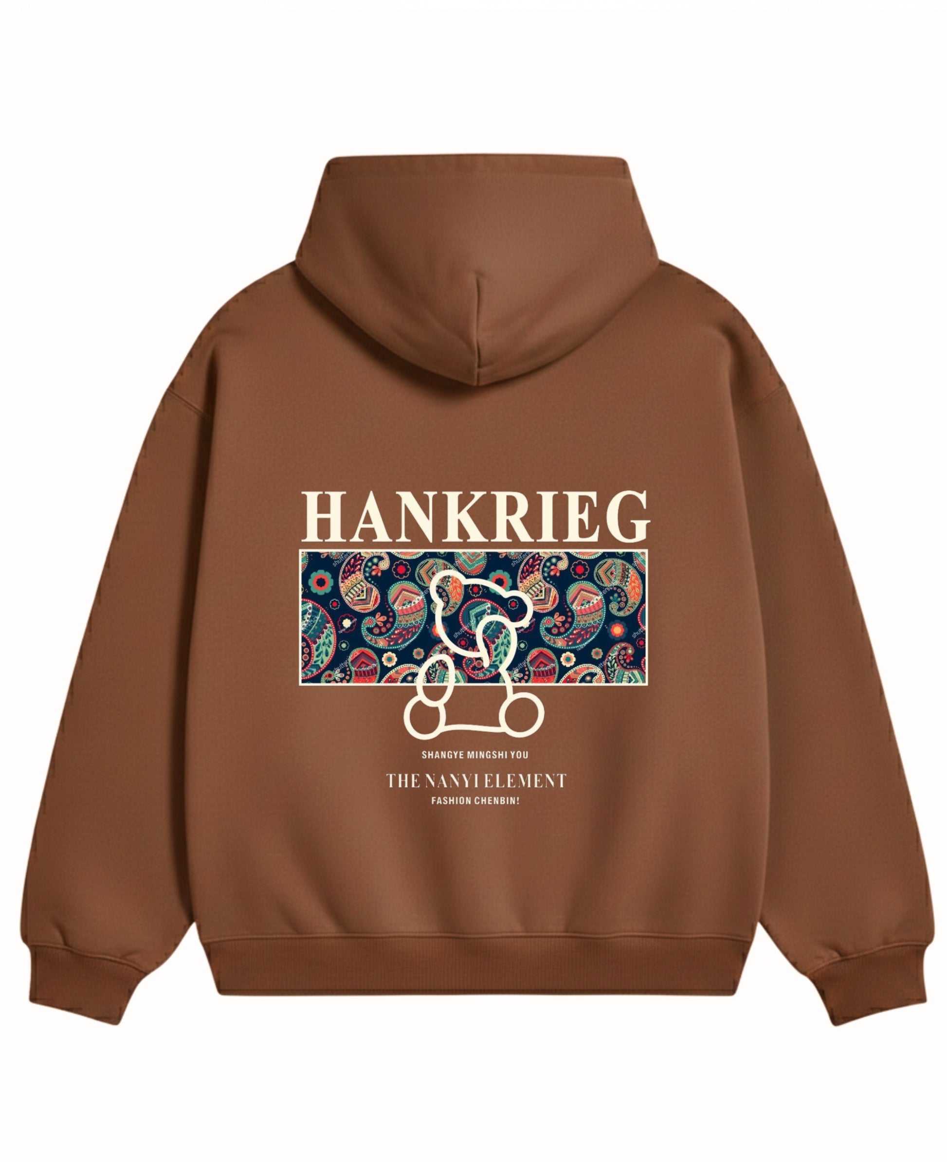 Mocha Brown Oversized Hoodie Back Design