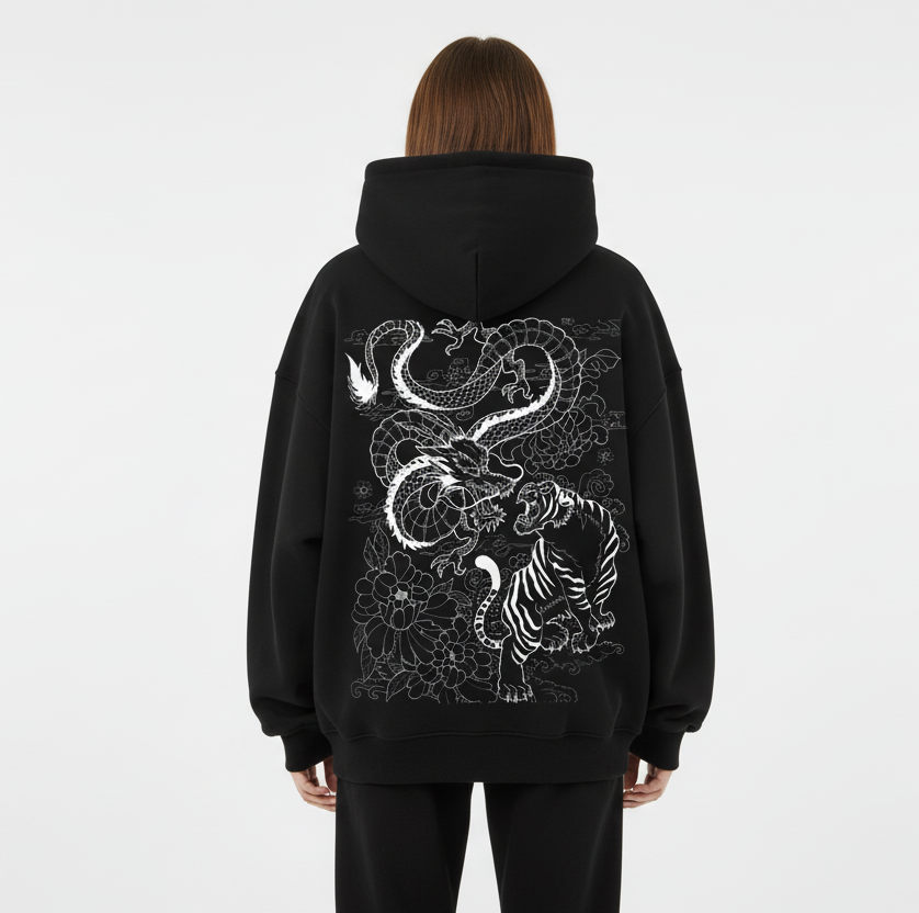 "TIGER X DRAGON" OVERSIZED HOODIE
