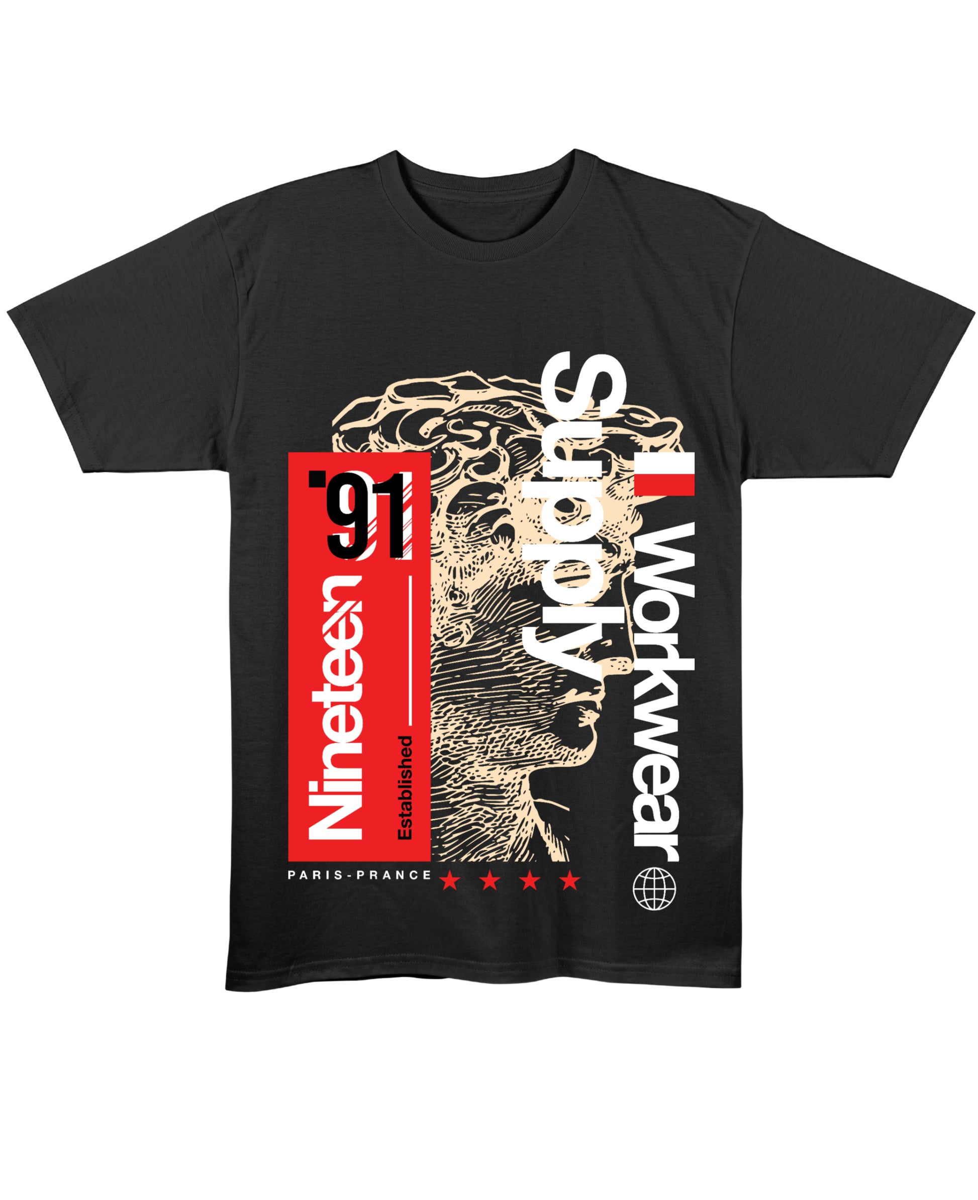 Black Regular Fit T-shirt Front Design